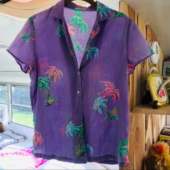 Single Stitch Tops - Vintage Single Stitch 1970’s California Hawaiian Shirt Size Small Soft …